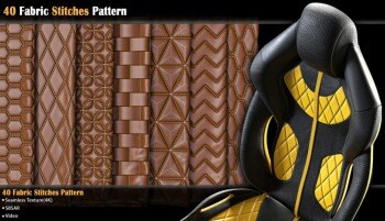 40组布料针法图案SBSAR+Alpha贴图 | 3D服装细节制作专业资源