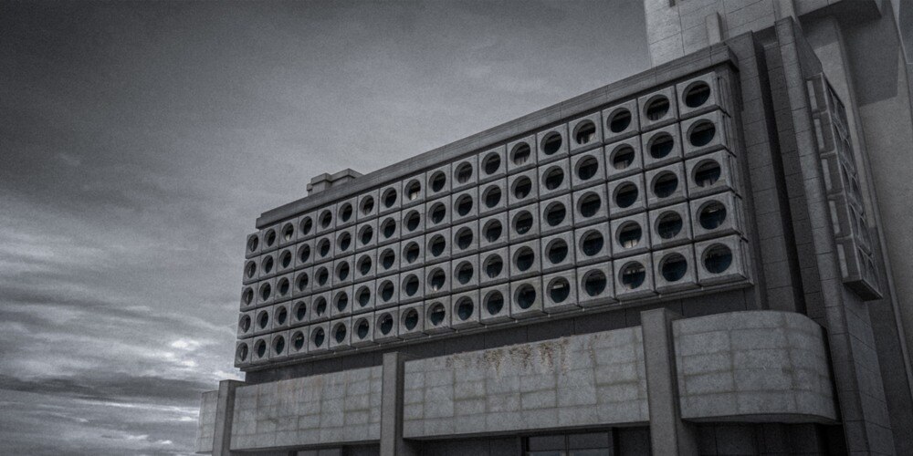 反乌托邦街区：野兽派结构建筑套件模型包 – 3D场景构建专业资源 - GFXHUB