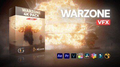 AEJuice Warzone: 专业4K视觉特效素材库，打造震撼视觉体验