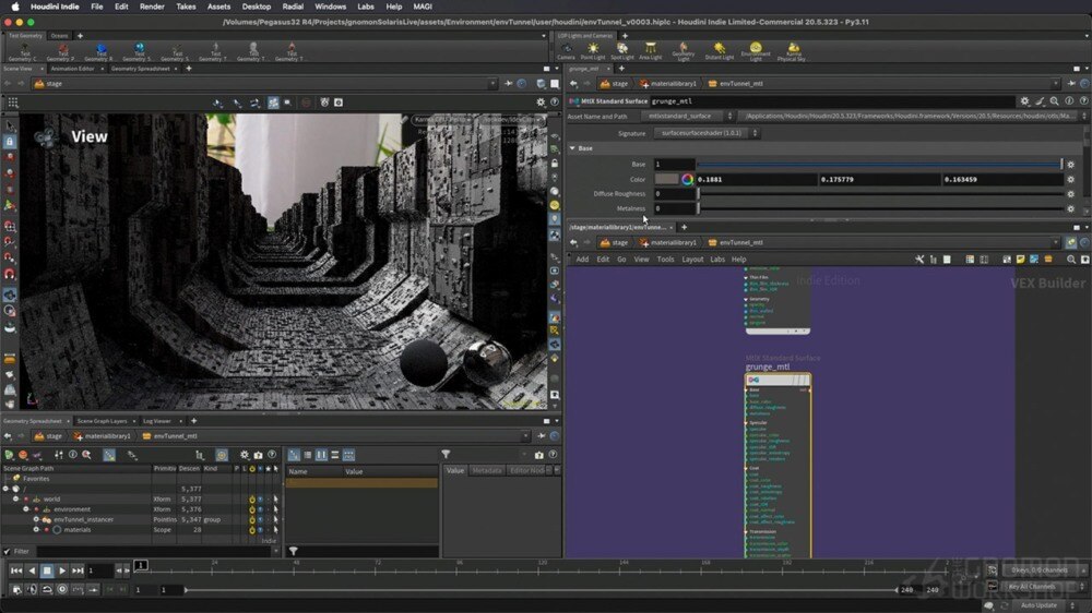 Houdini Solaris与USD全流程：创建电影级科幻VFX序列的6小时专业指南