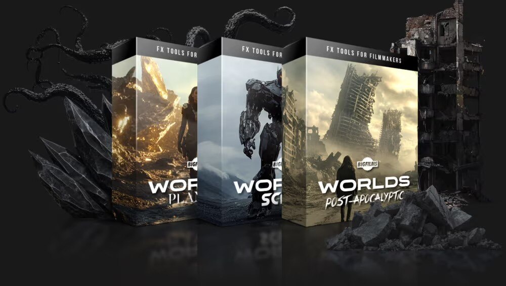 3500+专业4K末日、科幻与行星场景扩展4K遮罩素材 | Worlds – Set Extension Packs - GFXHUB