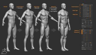 男性自定义基础网格模型:ZBrush&Blender 专用高质感可定制 3D 模型
