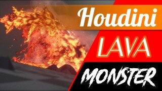 Houdini 熔岩蛇怪特效课：FLIP 流体 / 烟雾 / 粒子特效全流程创作（中文字幕）