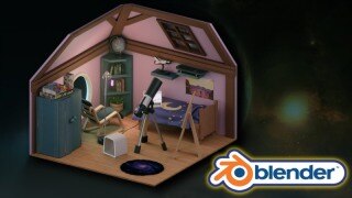 Blender 3 等轴测房间设计大师课｜8.5 小时精通卡通风格室内建模 打造游戏级 3D 场景（中文字幕）