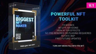 NFT Maker AE 模板：NFT 艺术作品 3D 展示动画视频素材