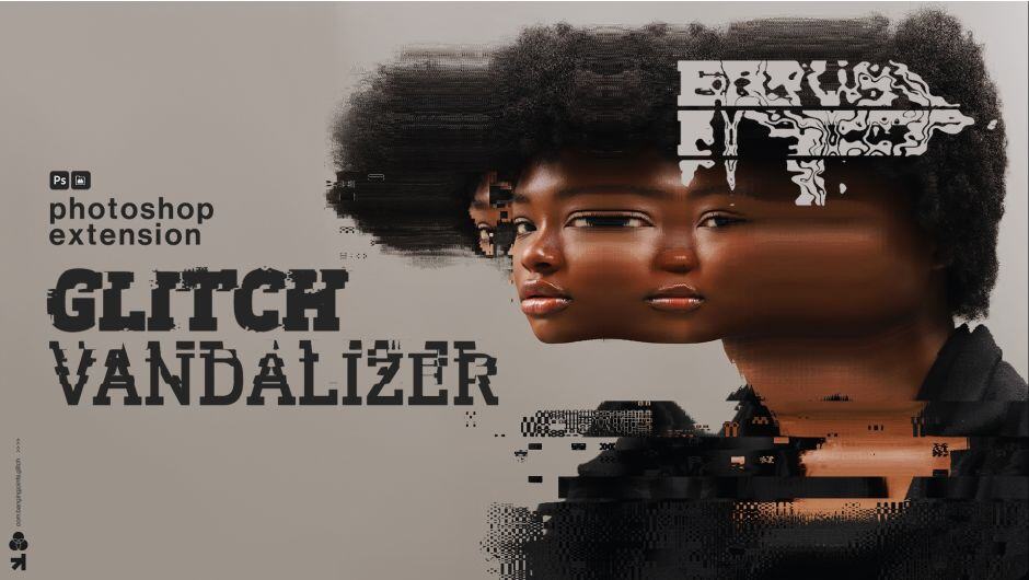 PS插件-数字故障艺术与数据扭曲特效工具 Glitch Vandalizer – Photoshop Plugin v3.0 - GFXHUB