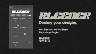 PS插件-无损油墨渗透印刷特效工具 Massive Supply – BLEEDER – Ink Bleed Photoshop