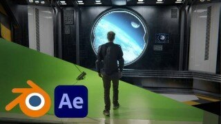 Blender+AE 影视级 VFX 合成教程：绿幕素材到 3D 科幻场景全流程（中文字幕）