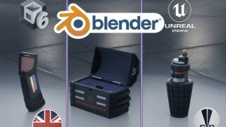 Blender 4.4 游戏道具资产制作教程：从建模到引擎导出全流程（中文字幕）