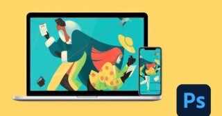 Photoshop 时尚女性角色插画教程：打造个性十足的数字人物（中文字幕）