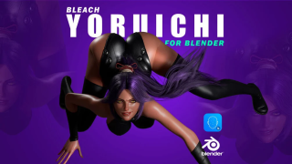 Yoruichi Blender 3D Model 死神四枫院夜一高精度绑定角色｜Blender 4.5.1 专属