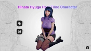 Hinata Hyuga 日向雏田游戏就绪 3D 模型｜UE4+Blender 高精度角色资产