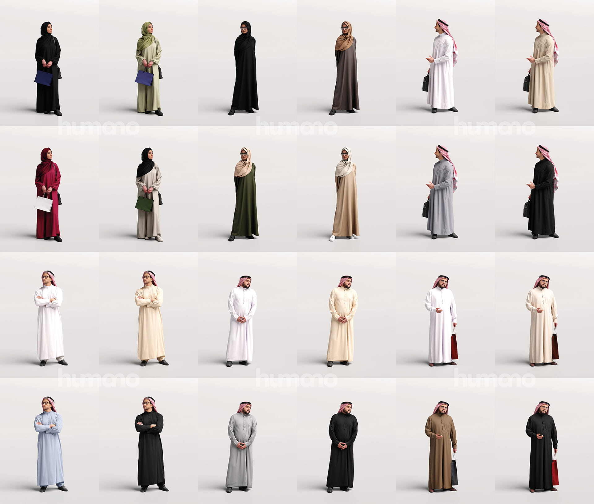 2402 Saudi Arabia Standing 沙特阿拉伯人物 3D 模型合集 - GFXHUB