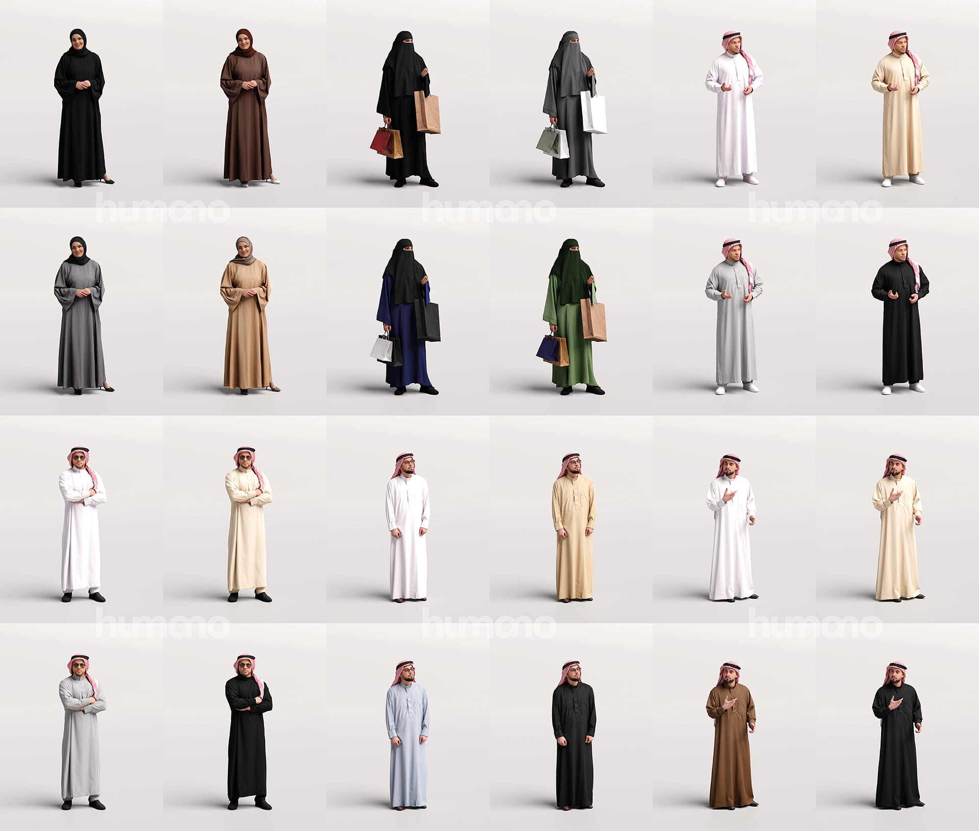 2402 Saudi Arabia Standing 沙特阿拉伯人物 3D 模型合集 - GFXHUB