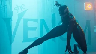 女毒液 She-Venom 漫威同人 3D 模型 | Blender/SFM 通用绑定资产