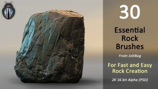 30 款 ZBrush 高分辨率岩石雕刻笔刷 Alpha 贴图素材