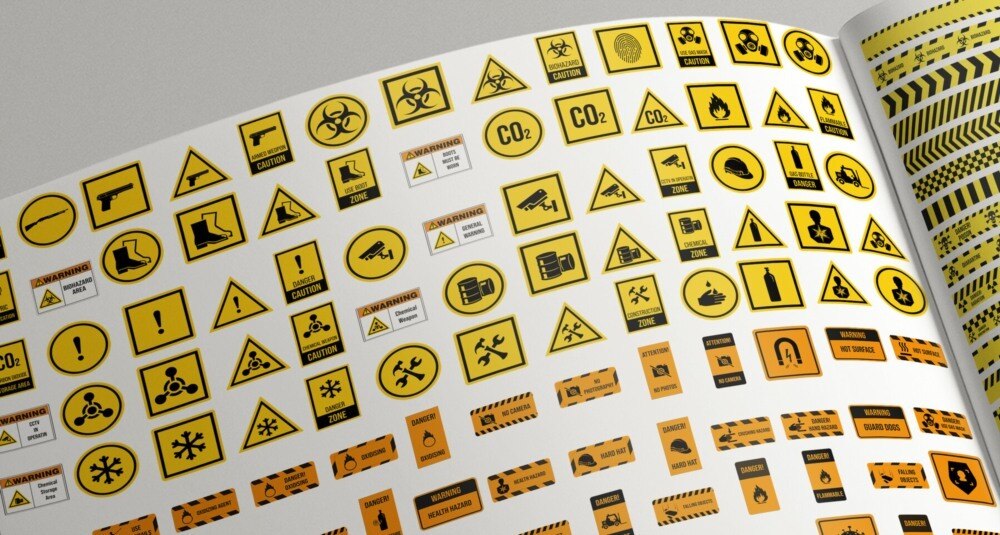 Industrial Sign Decal 1000 款工业标识贴图 2K 透明 PNG+SVG 可编辑矢量贴图素材 - GFXHUB